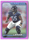 J.C. Latham Topps Chrome - Pink Refractor 270 2024 Tennessee Titans