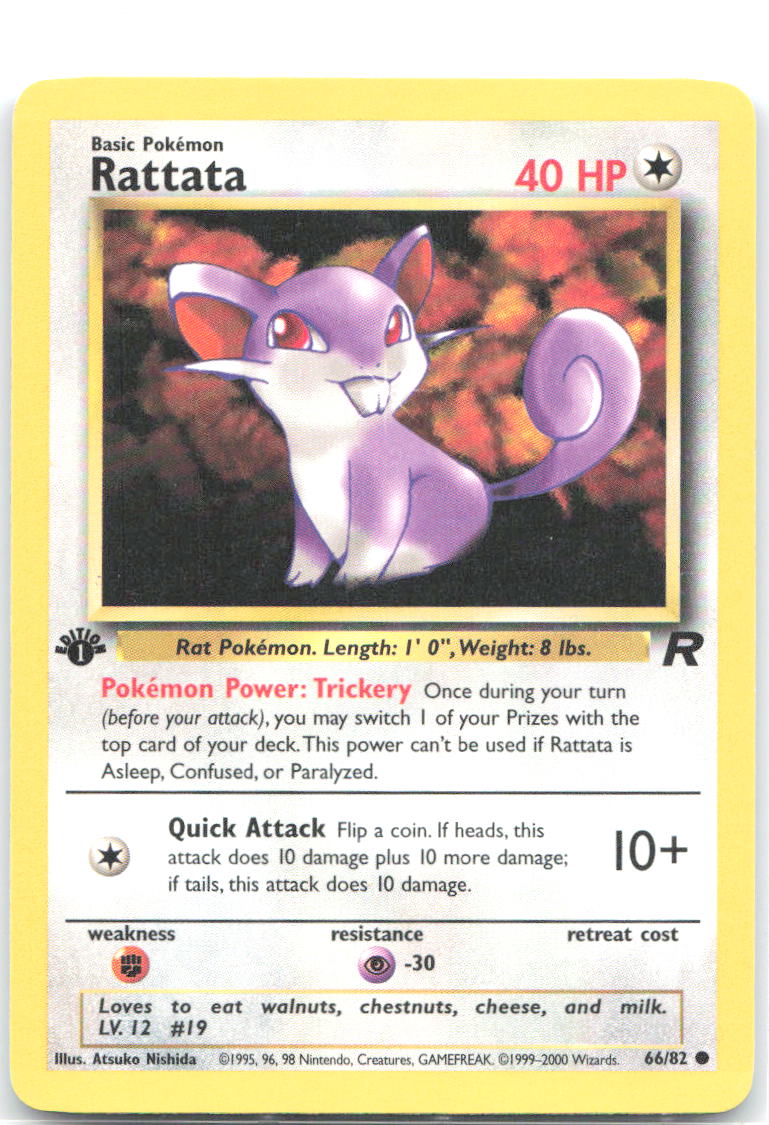 Rattata 1st Edition Common Team Rocket 66/82 LP Atsuko Nishida
