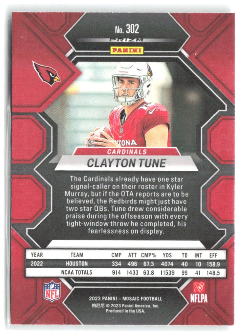 Clayton Tune Panini Mosaic - Green Mosaic 302 2023 Arizona Cardinals