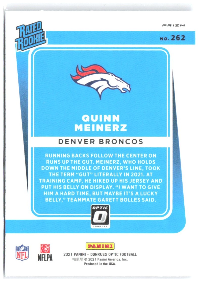 Quinn Meinerz Donruss Optic - Blue Scope 262 2021 Denver Broncos