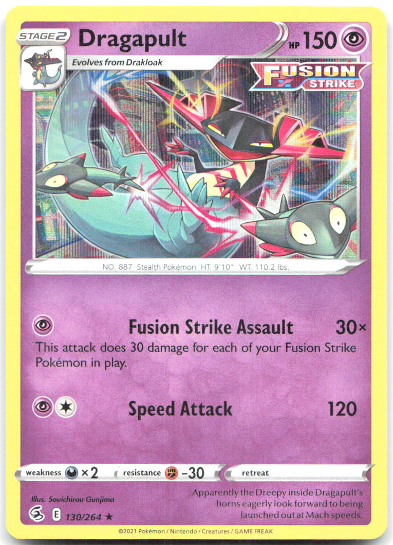Dragapult Holo Rare SWSH08: Fusion Strike 130/264 NM Souichirou Gunjima