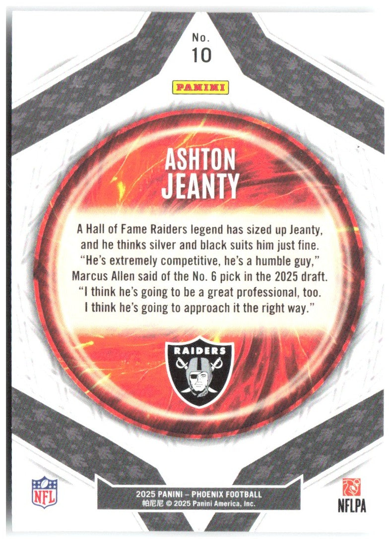 Ashton Jeanty Panini Phoenix - Paragon 10 2025 Las Vegas Raiders