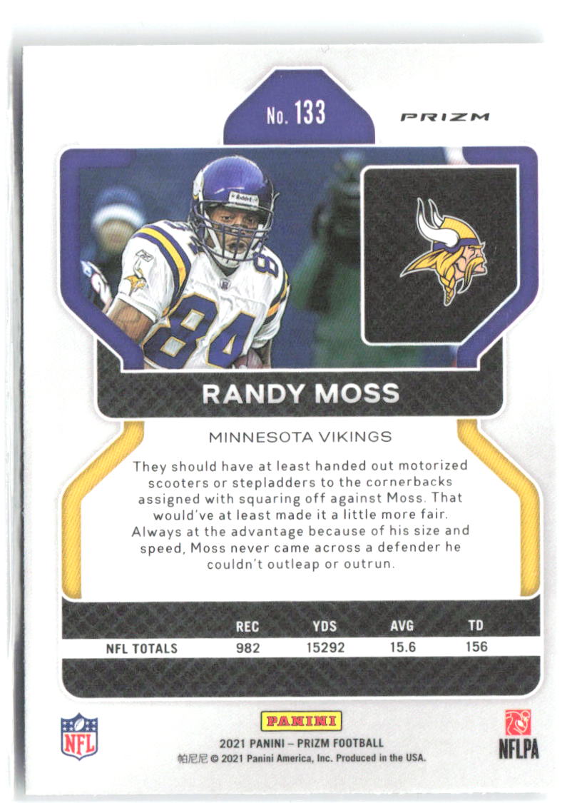 Randy Moss Panini Prizm - Silver 133 2021 Minnesota Vikings