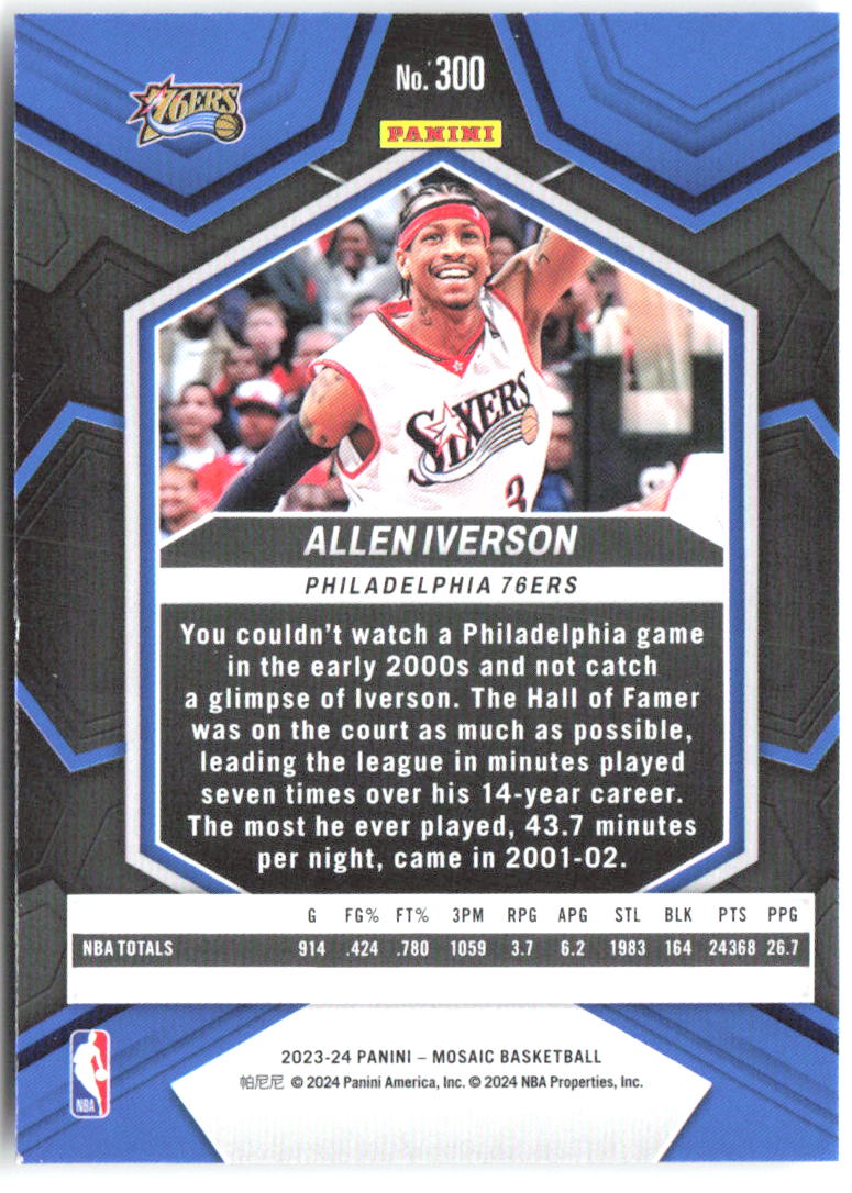 Allen Iverson Panini Mosaic 300 2023-24 Philadelphia 76ers