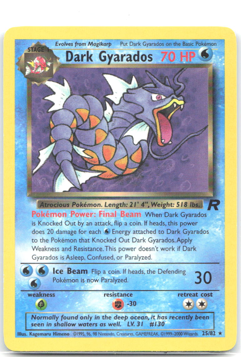 Dark Gyarados 25 Unlimited Rare Team Rocket 25/82 NM Kagemaru Himeno