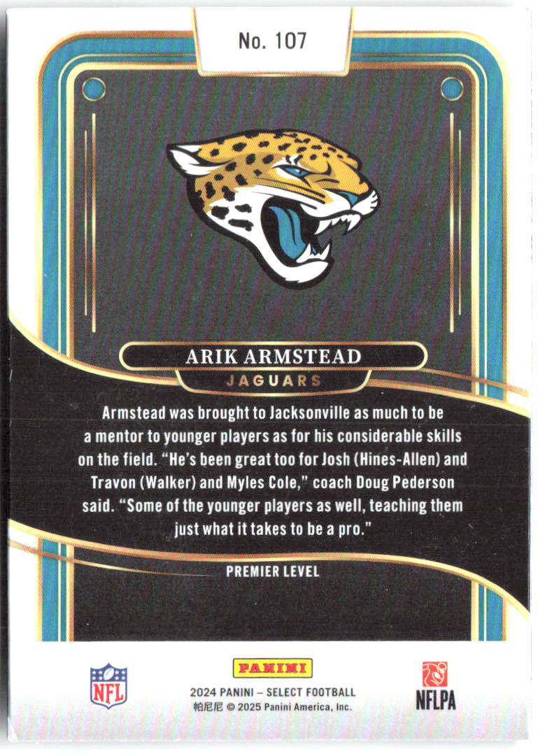 Arik Armstead Panini Select 107 2024 Jacksonville Jaguars