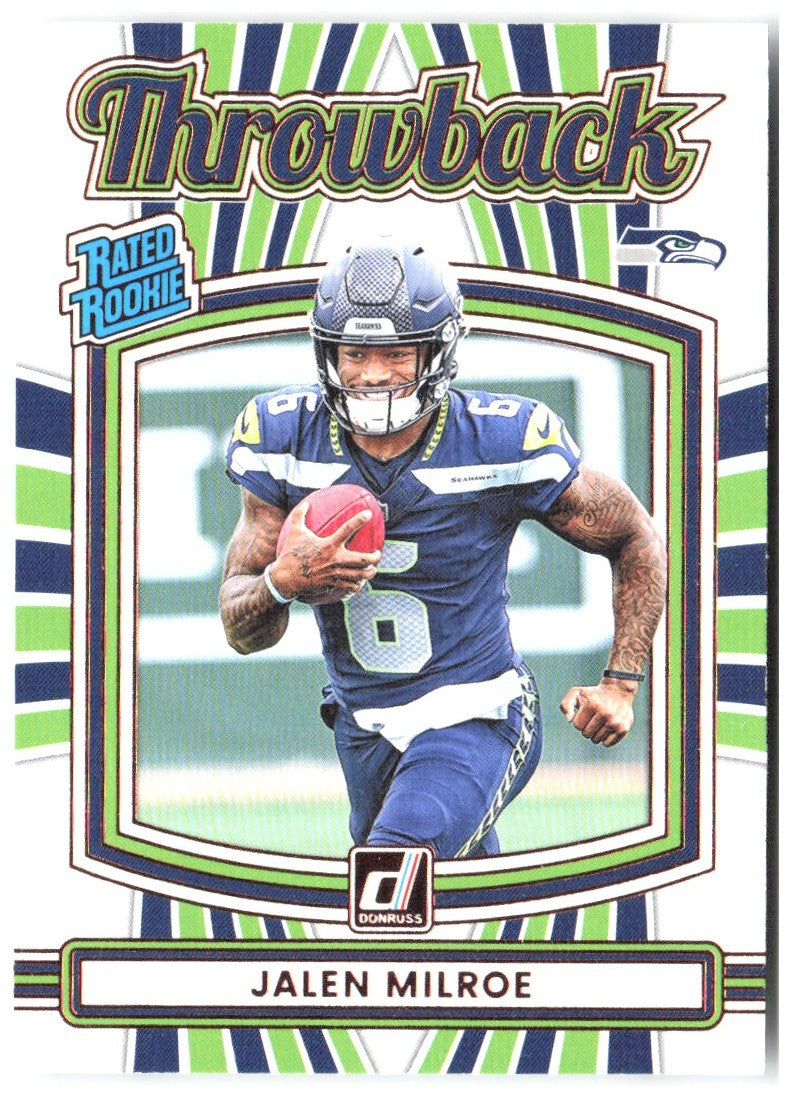 Jalen Milroe Donruss - Rated Rookies Throwback 18 2025 Seattle Seahawks
