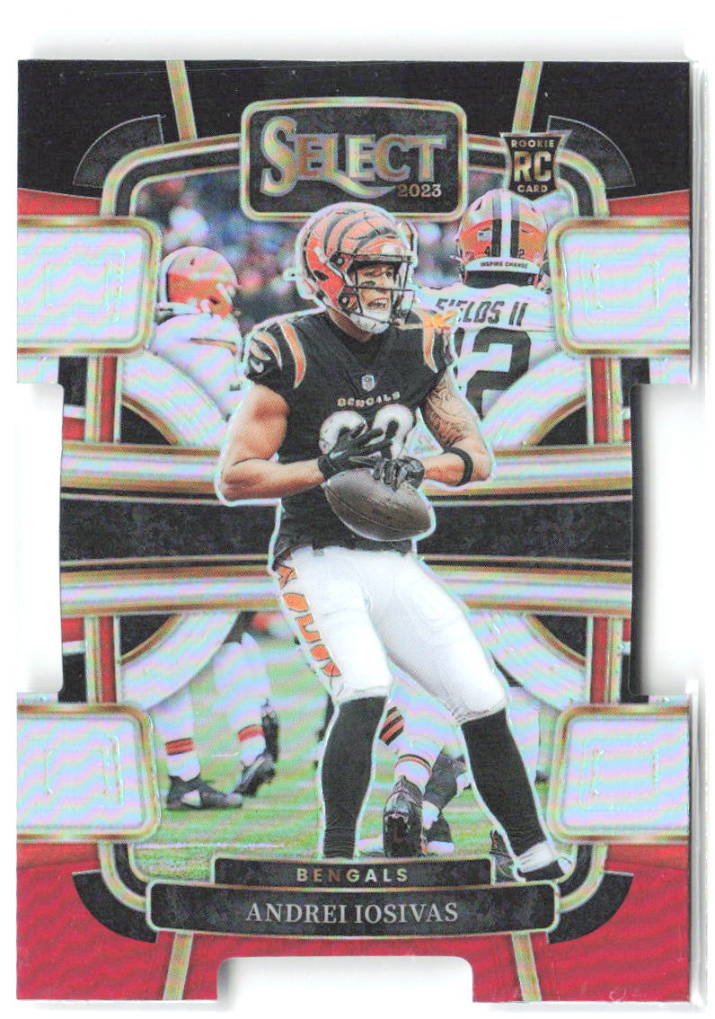 Andrei Iosivas Select - Black and Red Prizms Die Cuts 21 2023 Cincinnati Bengals