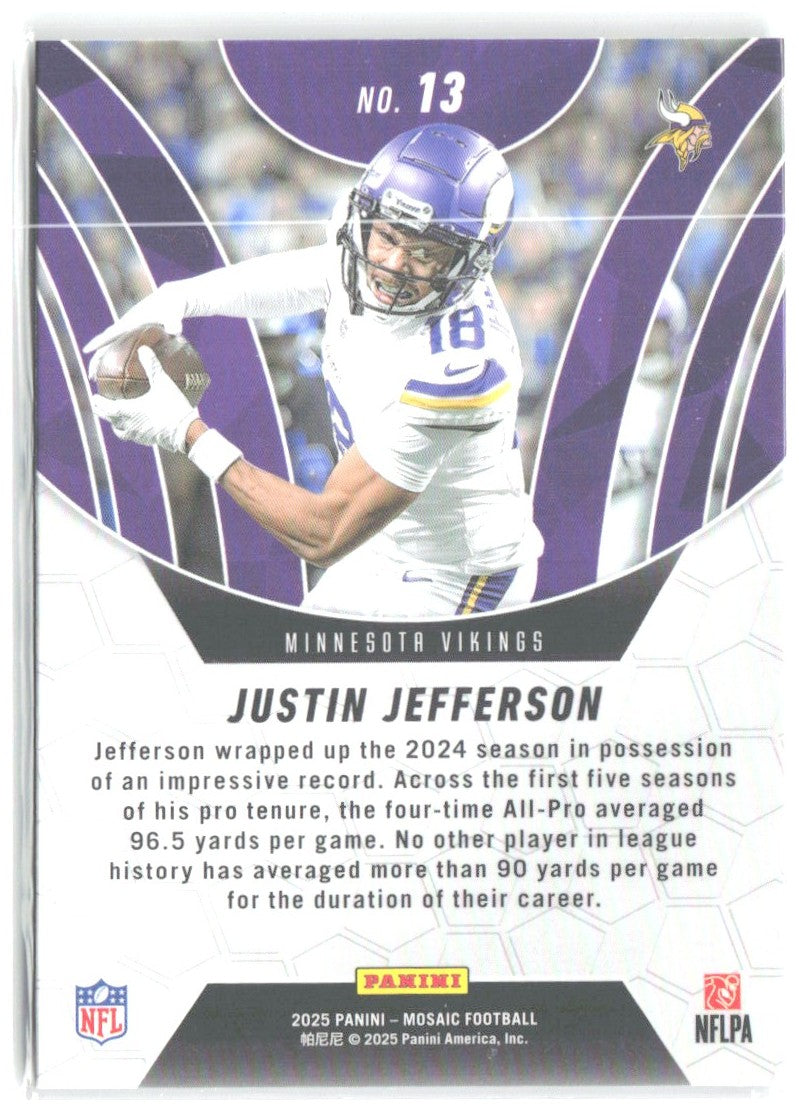 Justin Jefferson Panini Mosaic - Elevate Mosaic 13 2025 Minnesota Vikings