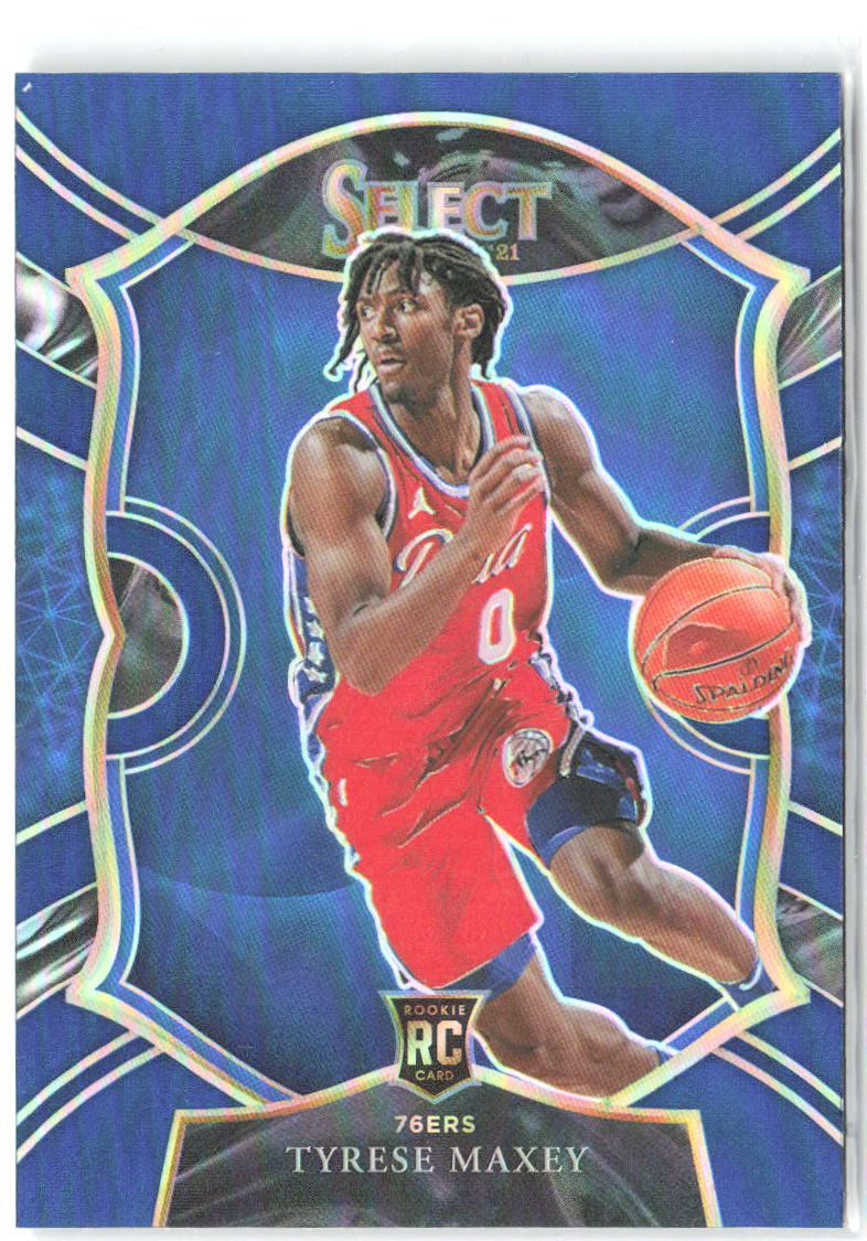 Tyrese Maxey Panini Select - Blue Prizms 81 2020-21 Philadelphia 76ers