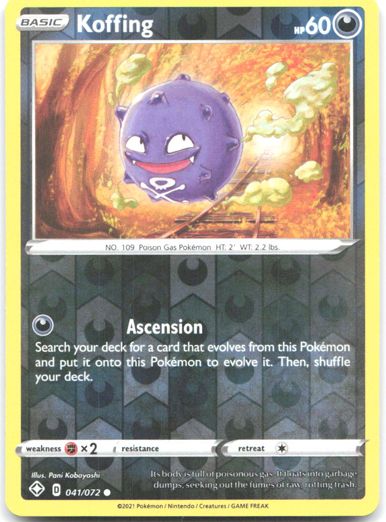 Koffing Reverse Holo Common Shining Fates 041/072 NM Pani Kobayashi