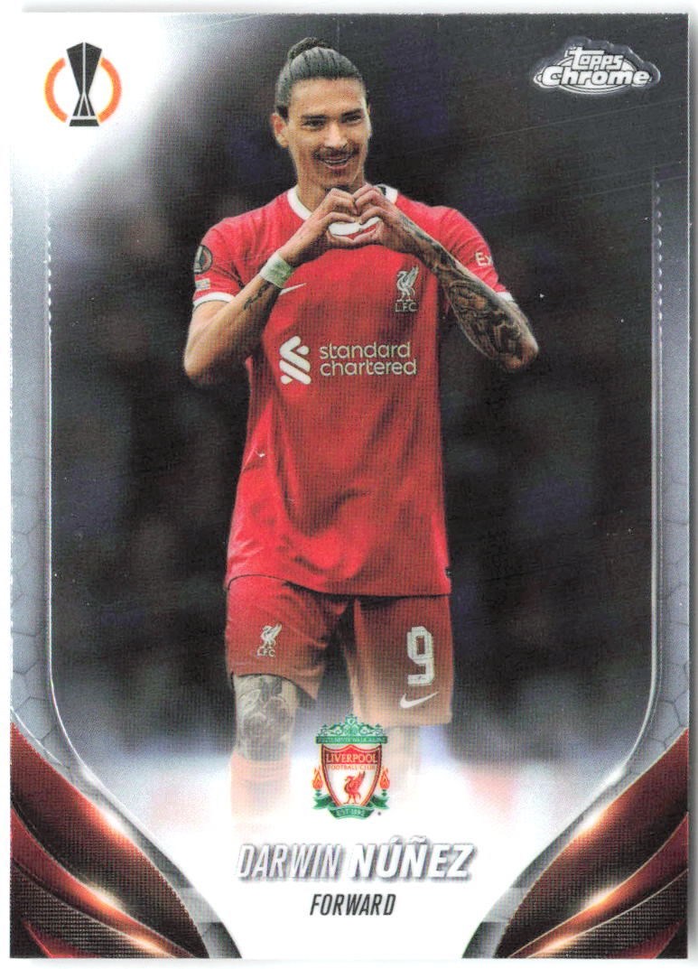 Darwin Núñez Topps Chrome UEFA Club Competitions 41 2023-24 Liverpool