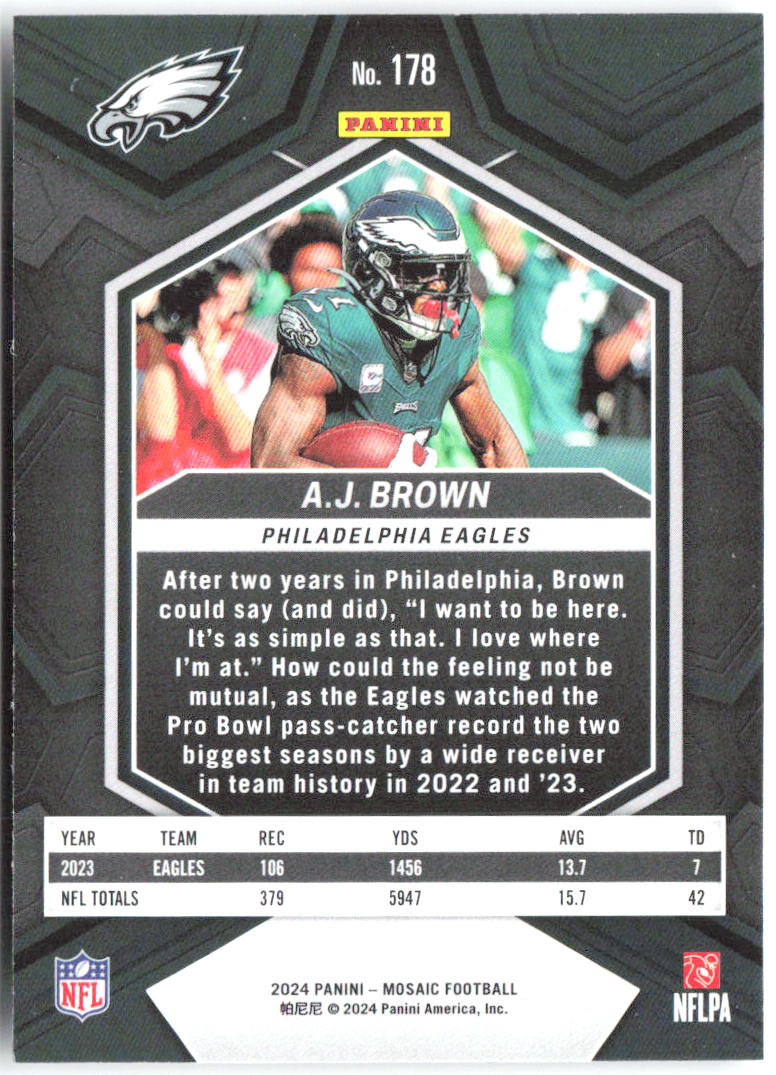 A.J. Brown Panini Mosaic 178 2024 Philadelphia Eagles