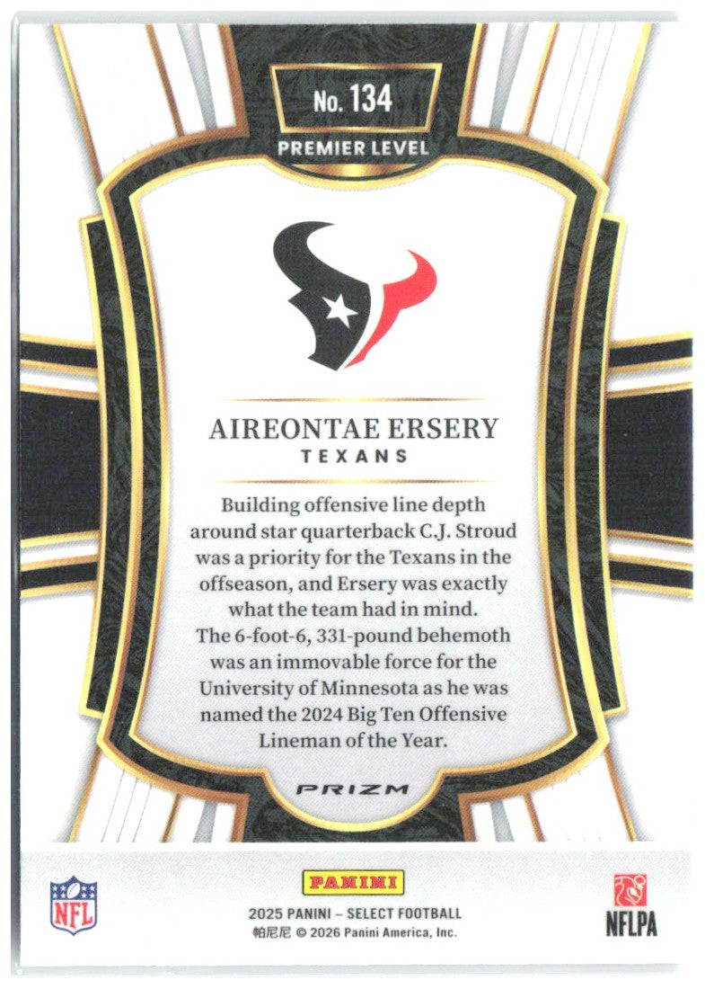 Aireontae Ersery Select - Black and Green Prizm Shock 134 2025 Houston Texans