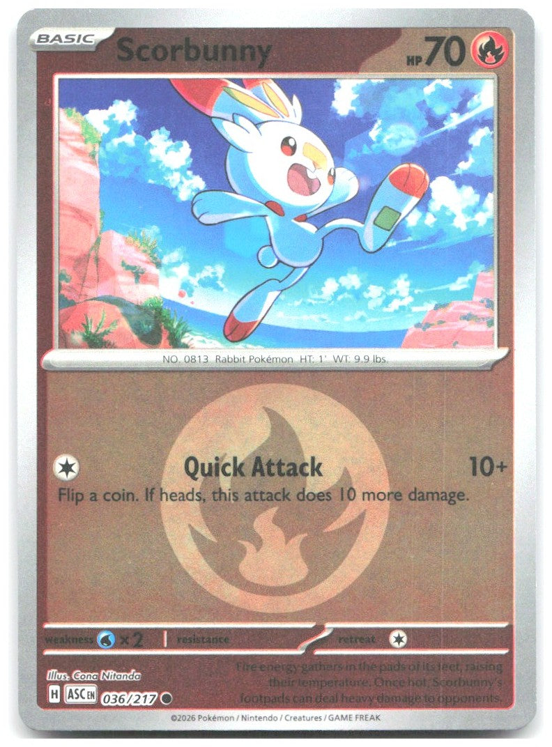 Scorbunny Energy Symbol Reverse Holo ME Ascended Heroes 036/217 NM Yuu Nishida
