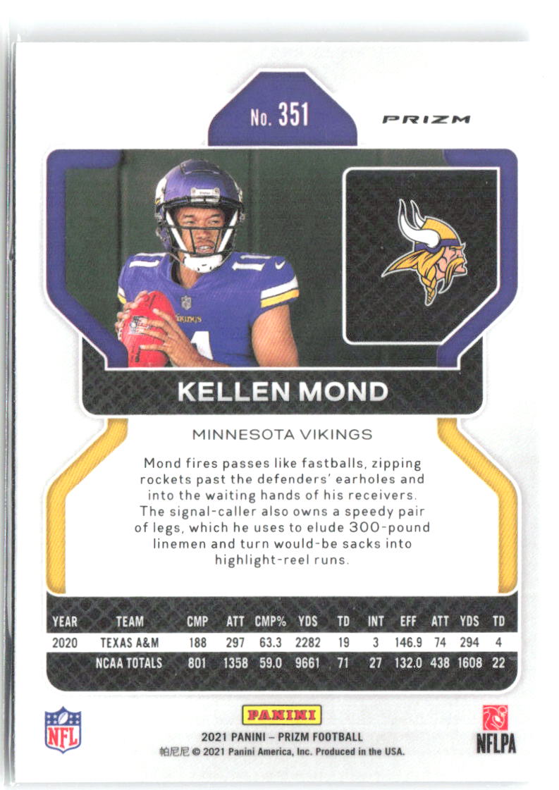 Kellen Mond Panini Prizm - Silver 351 2021 Minnesota Vikings