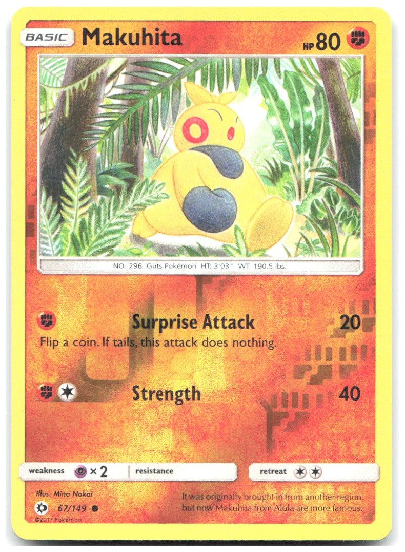 Makuhita Reverse Holo Common SM Base Set 67/149 NM Mina Nakai