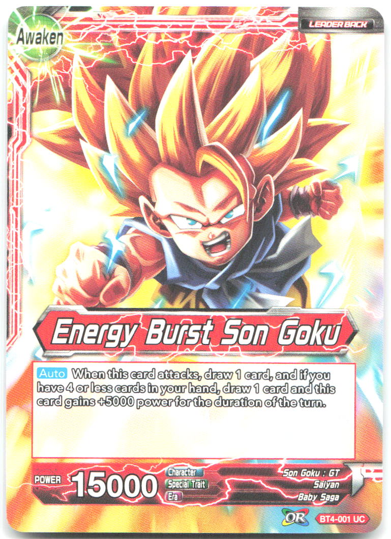 Son Goku // Energy Burst Son Goku Uncommon Colossal Warfare BT4 001 NM