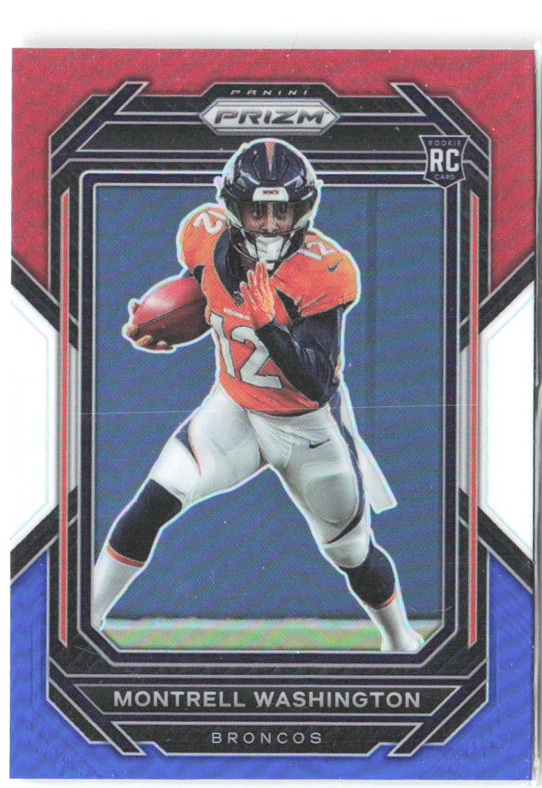 Montrell Washington Panini Prizm - Red White and Blue 356 2022 Denver Broncos