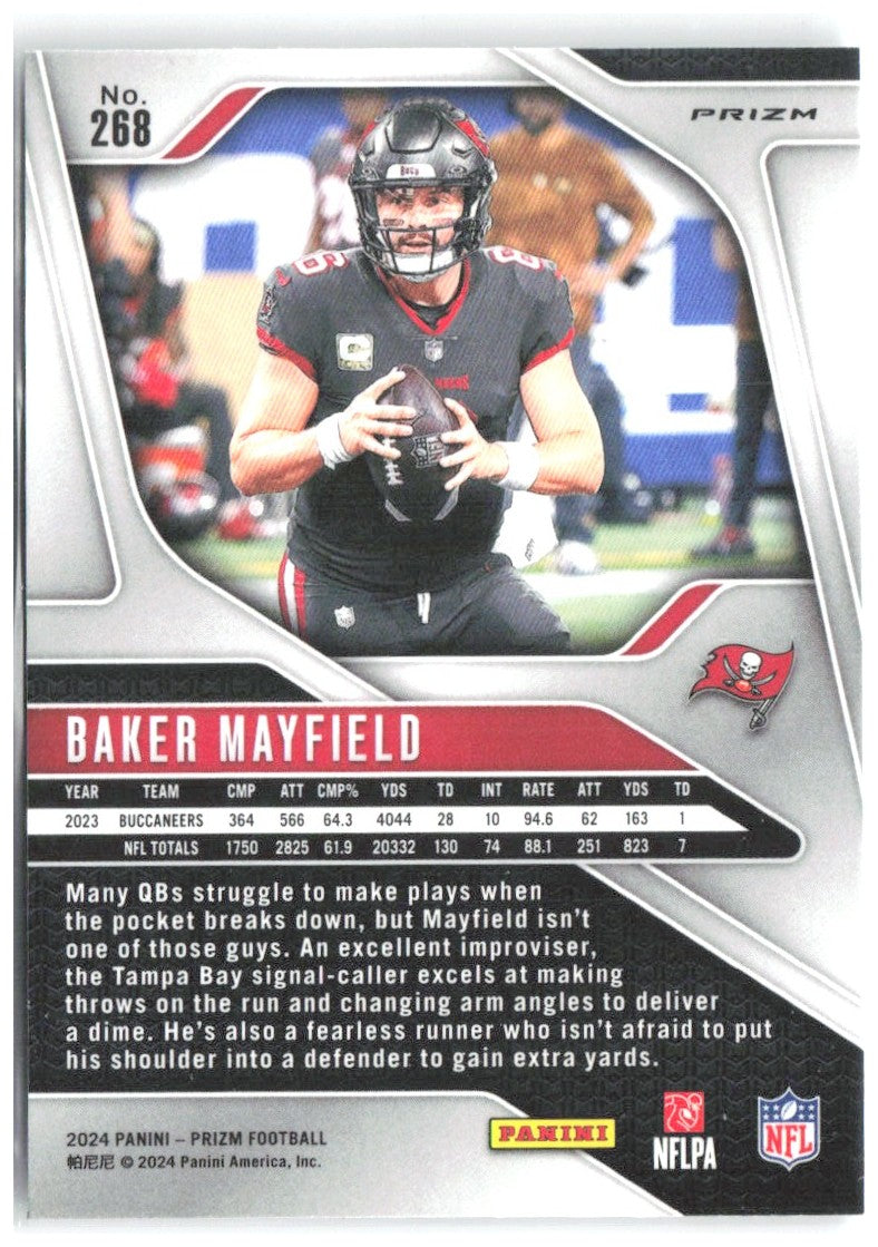 Baker Mayfield Panini Prizm - Silver 268 2024 Tampa Bay Buccaneers