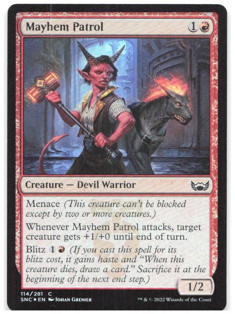 Mayhem Patrol Foil C Streets of New Capenna 114 NM Johan Grenier