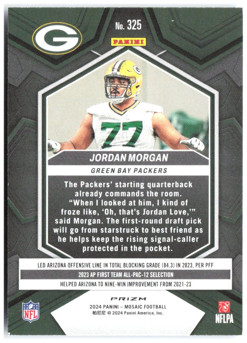 Jordan Morgan Panini Mosaic - Mosaic Reactive Blue 325 2024 Green Bay Packers