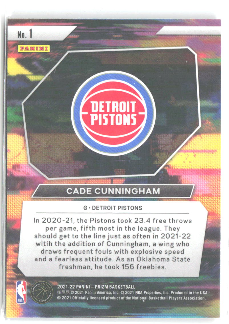 Cade Cunningham Panini Prizm - Instant Impact 1 2021-22 Detroit Pistons