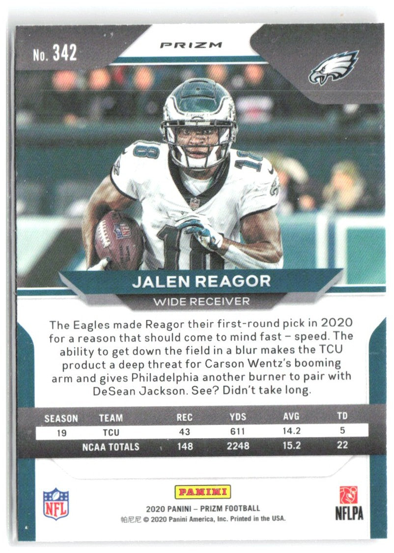 Jalen Reagor Panini Prizm - Prizm Red Ice 342 2020 Philadelphia Eagles