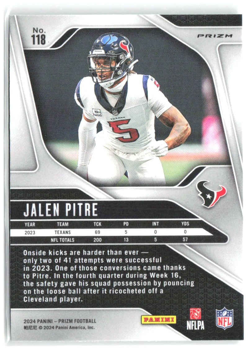 Jalen Pitre Panini Prizm - Green 118 2024 Houston Texans