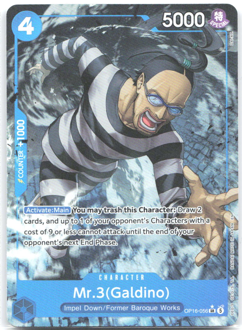Mr.3 Galdino 056 Alternate Art Foil SR The Time of Battle OP16 056 NM DAI XT