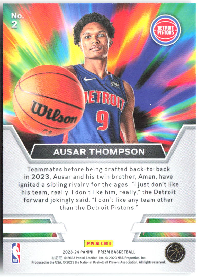 Ausar Thompson Panini Prizm - Instant Impact 2 2023-24 Detroit Pistons