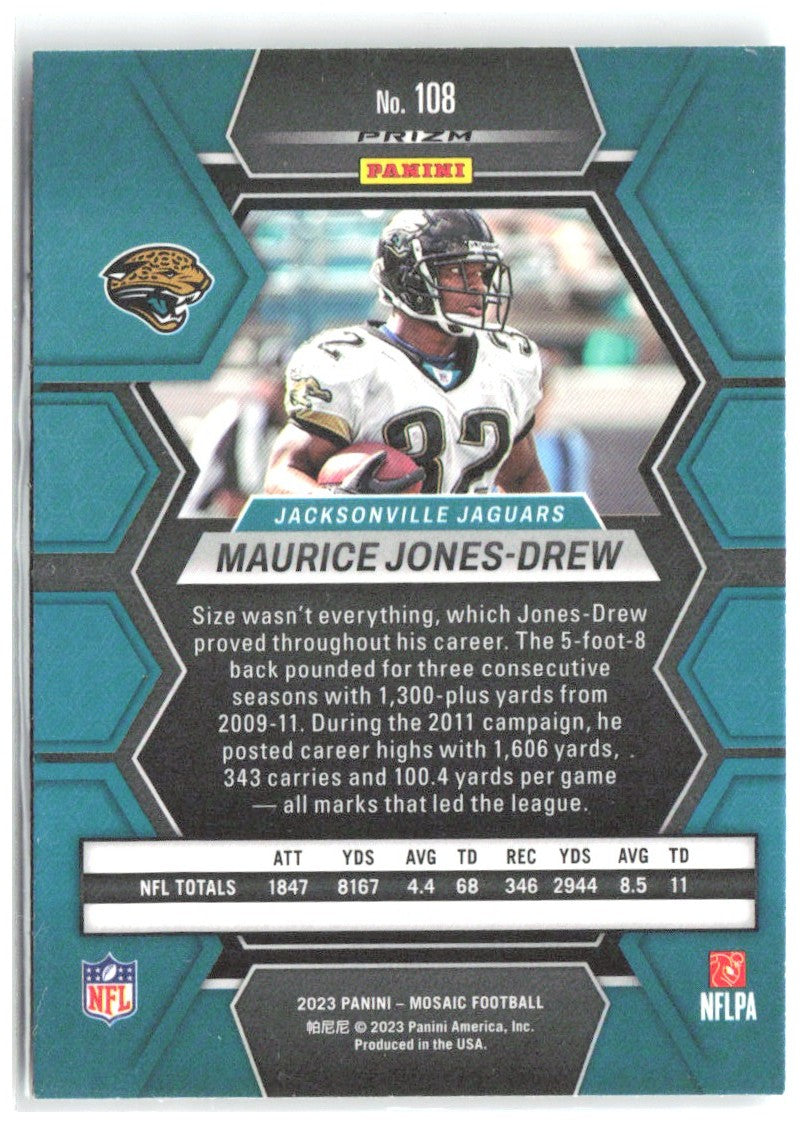 Maurice Jones-Drew Panini Mosaic - Mosaic 108 2023 Jacksonville Jaguars