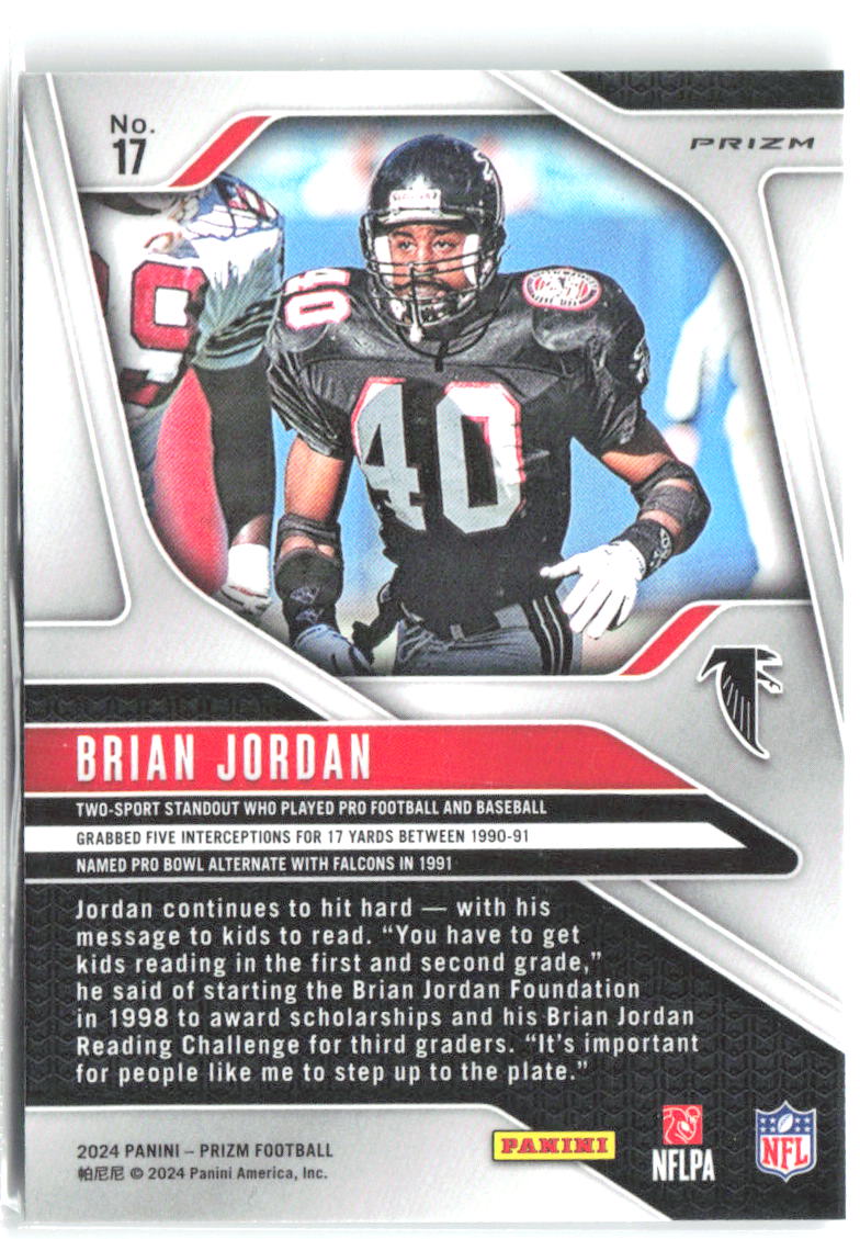 Brian Jordan Panini Prizm - Green 17 2024 Atlanta Falcons