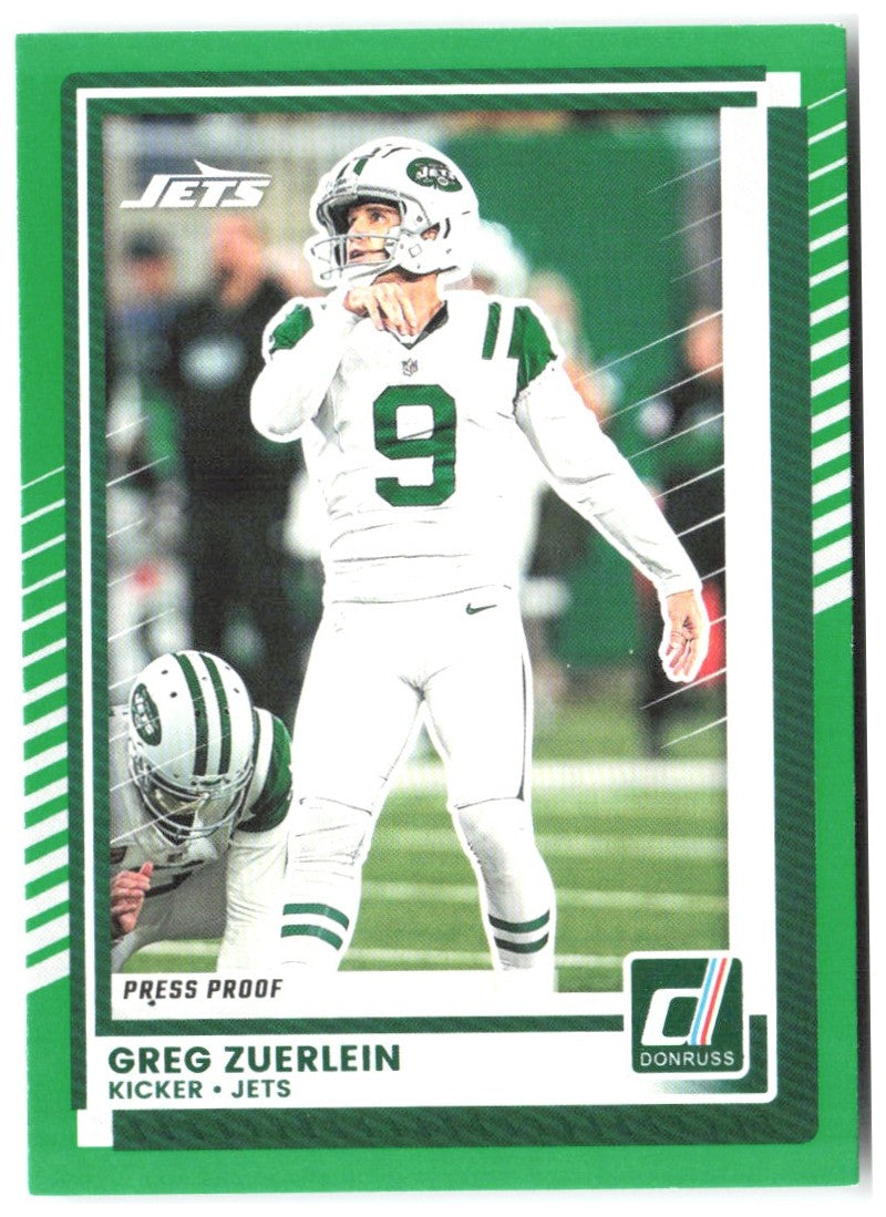 Greg Zuerlein Donruss - Press Proofs Green 87 2025 New York Jets
