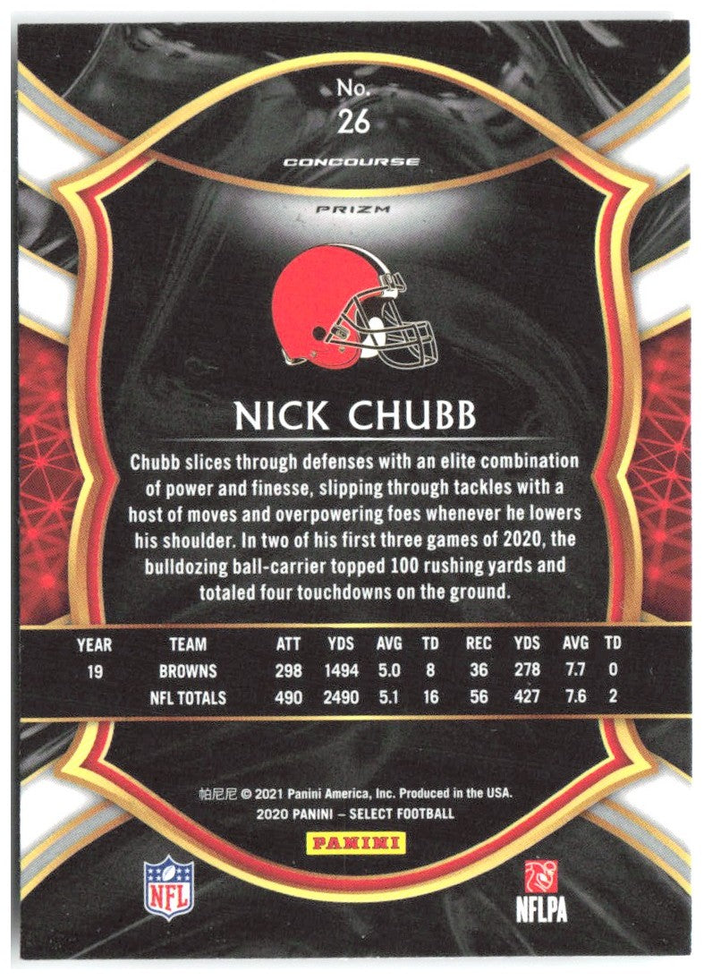 Nick Chubb Panini Select - Silver Prizm 26 2020 Cleveland Browns