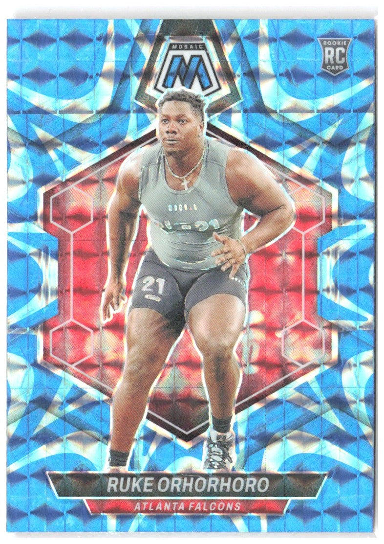 Ruke Orhorhoro Panini Mosaic - Mosaic Reactive Blue 335 2024 Atlanta Falcons