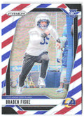 Braden Fiske Panini Prizm - Red White and Blue 310 2024 Los Angeles Rams