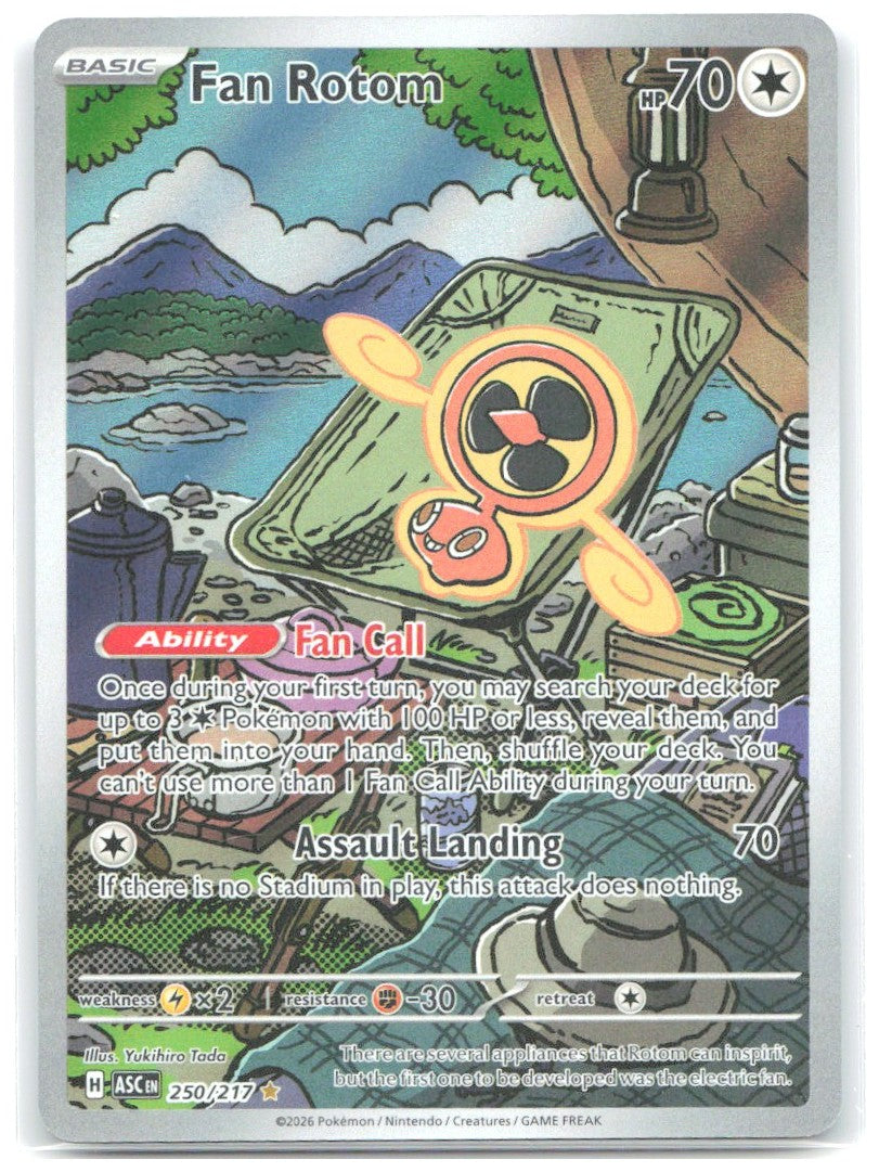 Fan Rotom Holo Illustration Rare ME Ascended Heroes 250/217 NM Yukihiro Tada