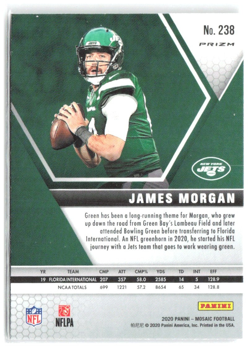 James Morgan Panini Mosaic - Prizm 238 2020 New York Jets