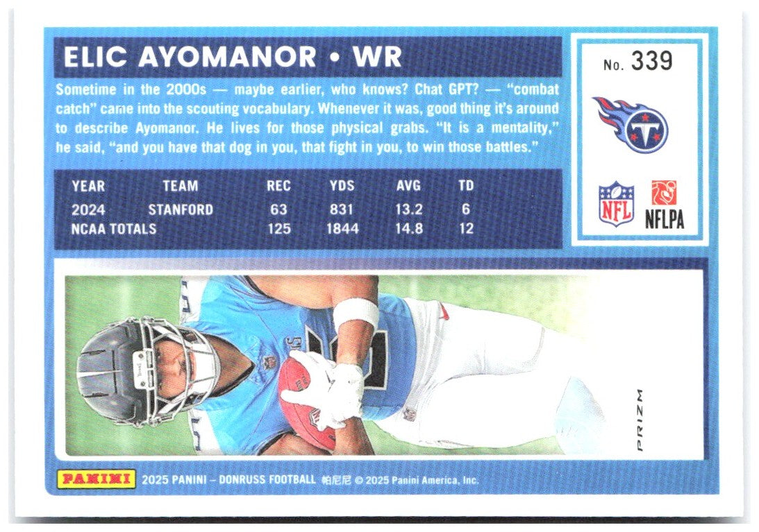 Elic Ayomanor Donruss - Optic Rated Rookies Blue Scope 339 2025 Tennessee Titans