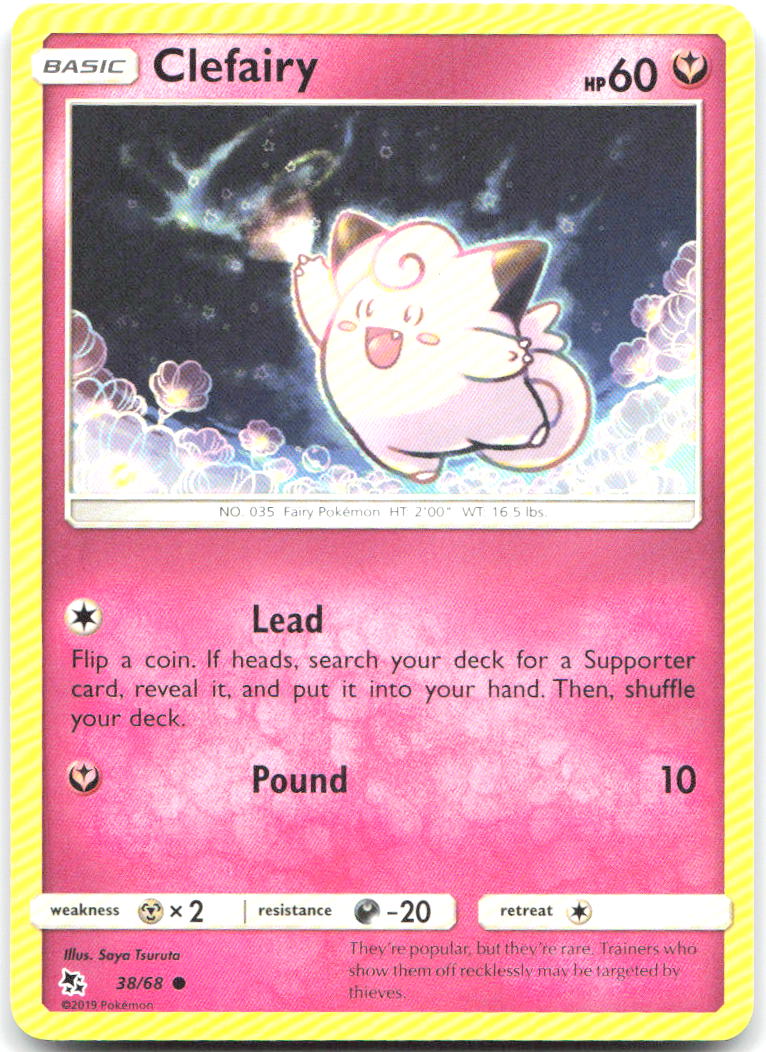 Clefairy 38 Common Hidden Fates 38/68 NM Saya Tsuruta