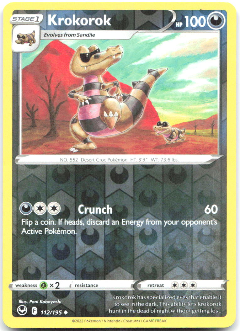 Krokorok Reverse Holo Uncommon SWSH12 Silver Tempest 112/195 NM Pani Kobayashi