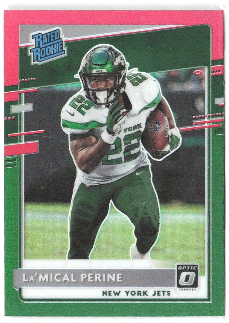 La'Mical Perine Donruss - Optic Preview Red and Green P-340 2020 New York Jets