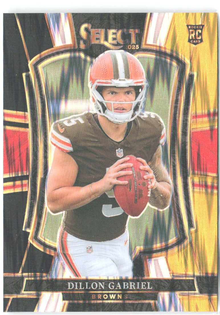 Dillon Gabriel Select - Black and Gold Prizm Shock 154 2025 Cleveland Browns