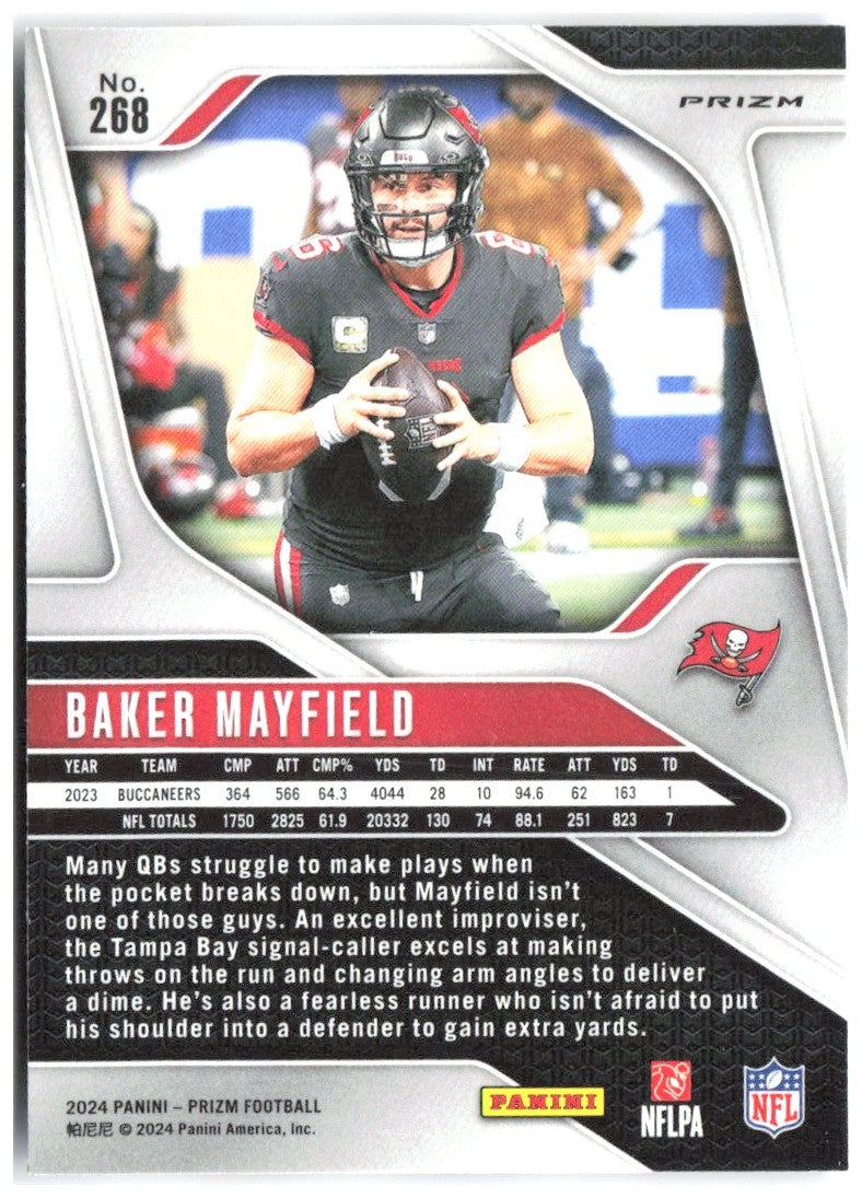 Baker Mayfield Panini Prizm - Red White and Blue 268 2024 Tampa Bay Buccaneers