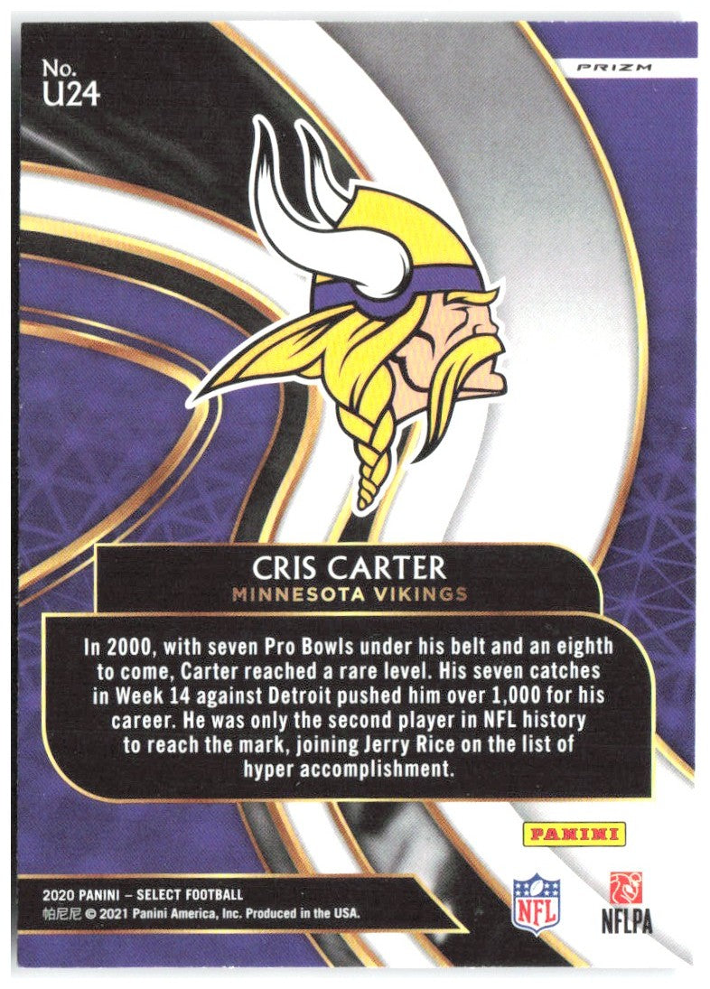 Cris Carter Panini Select - Unbreakable Prizm U24 2020 Minnesota Vikings