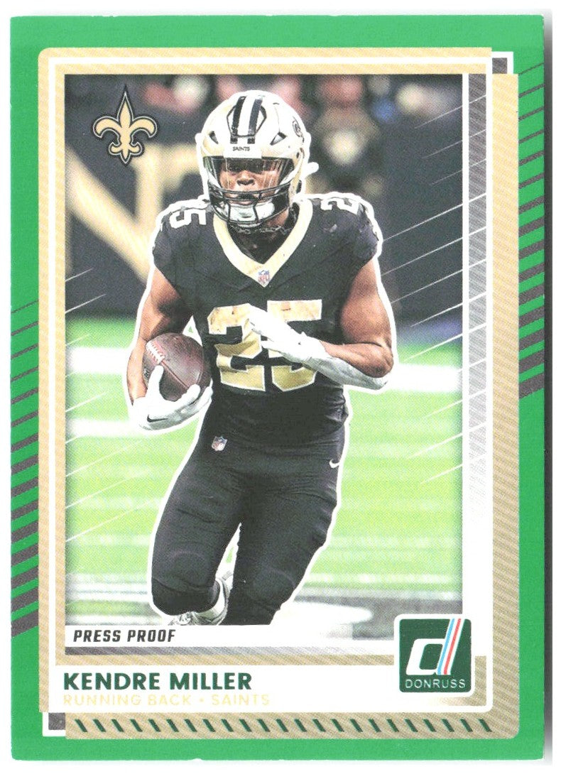 Kendre Miller Donruss - Press Proofs Green 209 2025 New Orleans Saints
