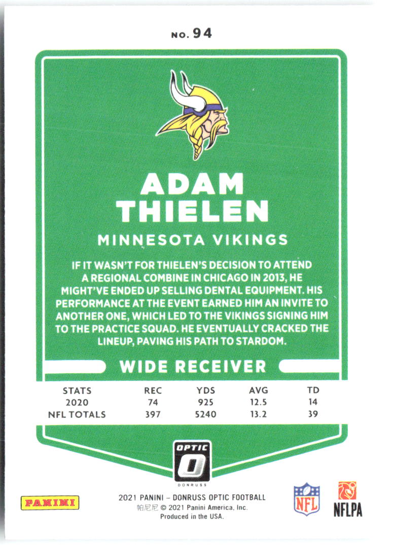 Adam Thielen Base Donruss Optic 94 NM