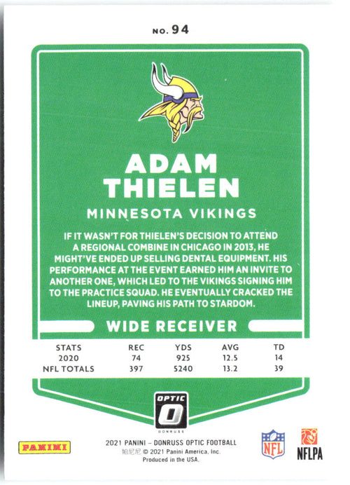 Adam Thielen Base Donruss Optic 94 NM