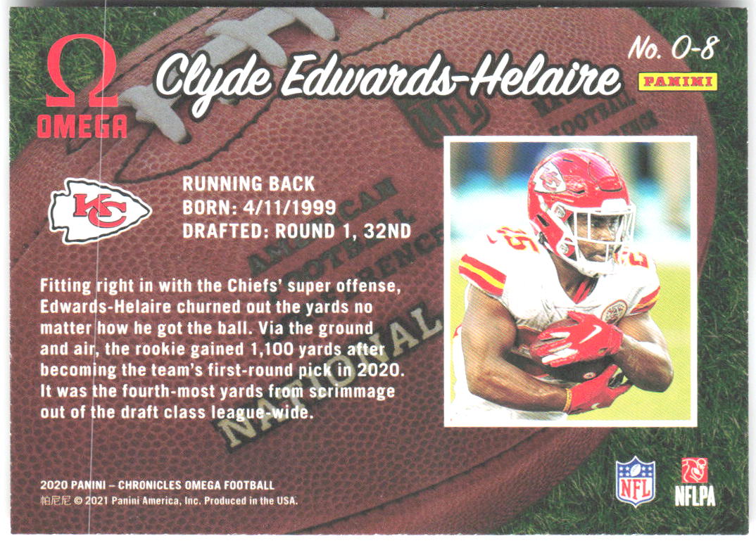 Clyde Edwards-Helaire Panini Chronicles - Omega O-8 2020 Kansas City Chiefs
